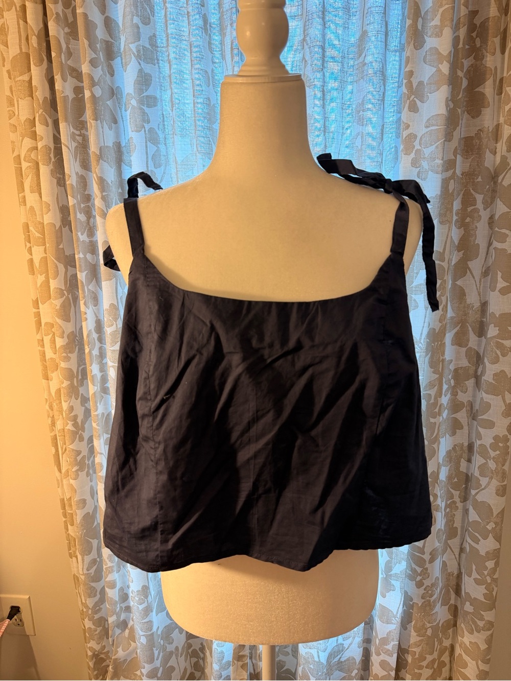 Old Navy Navy Tie-Shoulder Tank